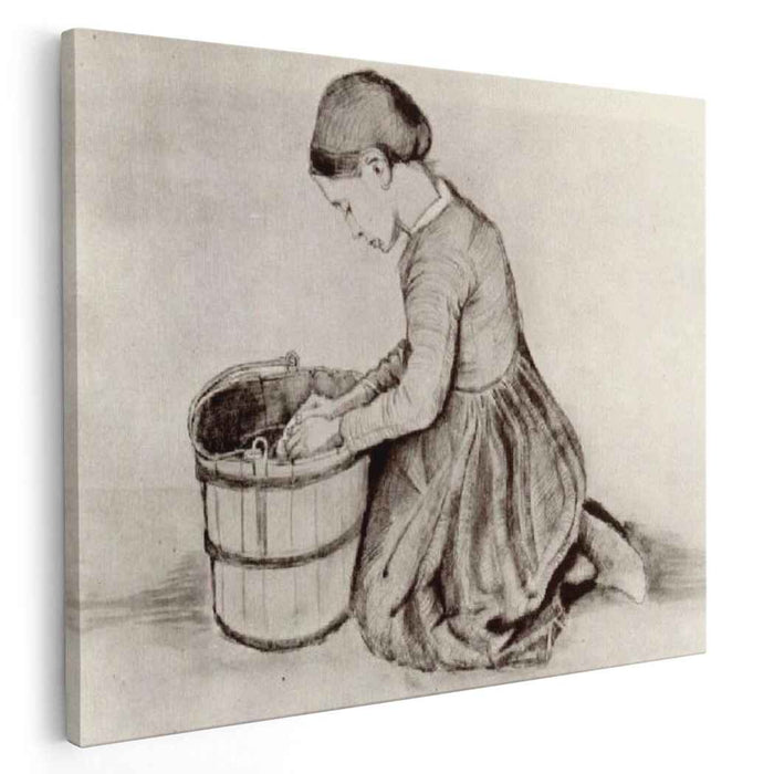 Girl Kneeling in Front of a Bucket (1881) by Vincent van Gogh