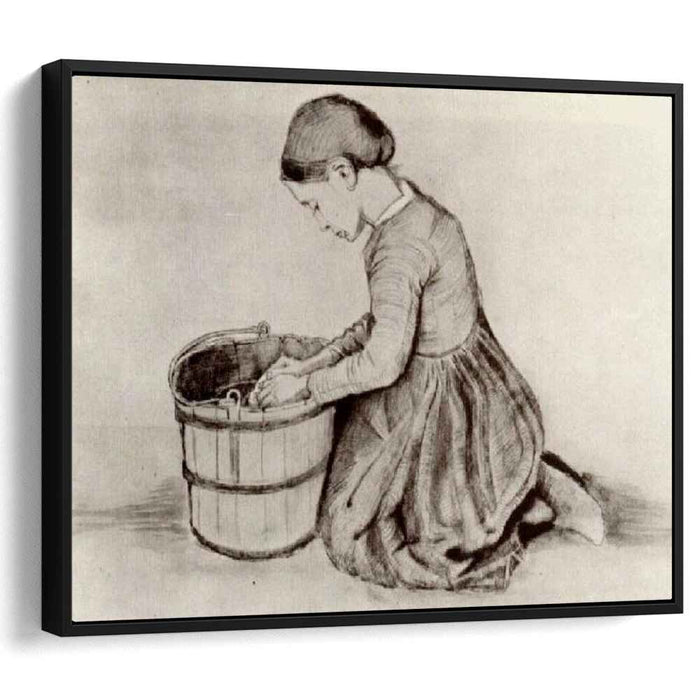 Girl Kneeling in Front of a Bucket (1881) by Vincent van Gogh