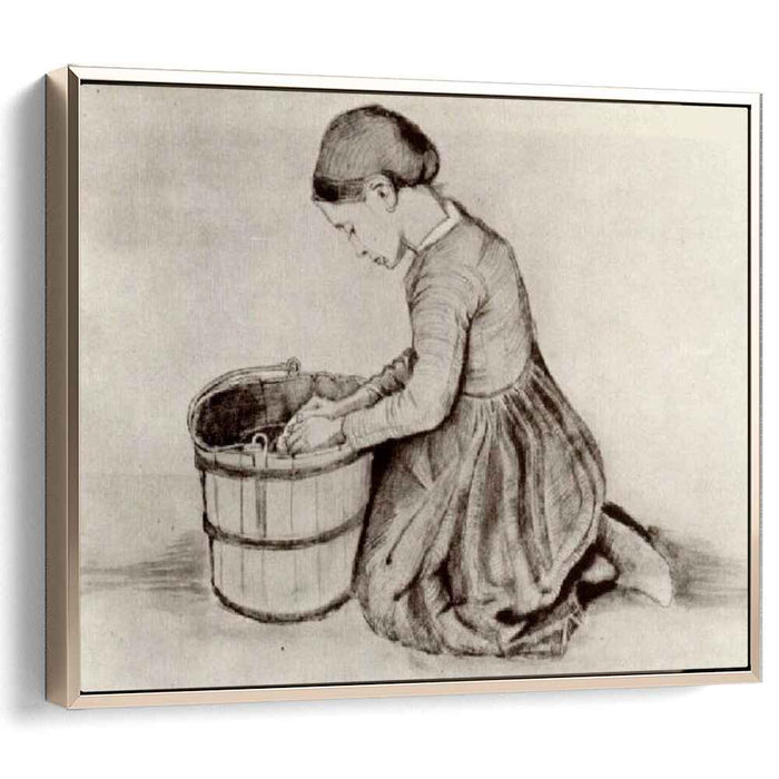 Girl Kneeling in Front of a Bucket (1881) by Vincent van Gogh