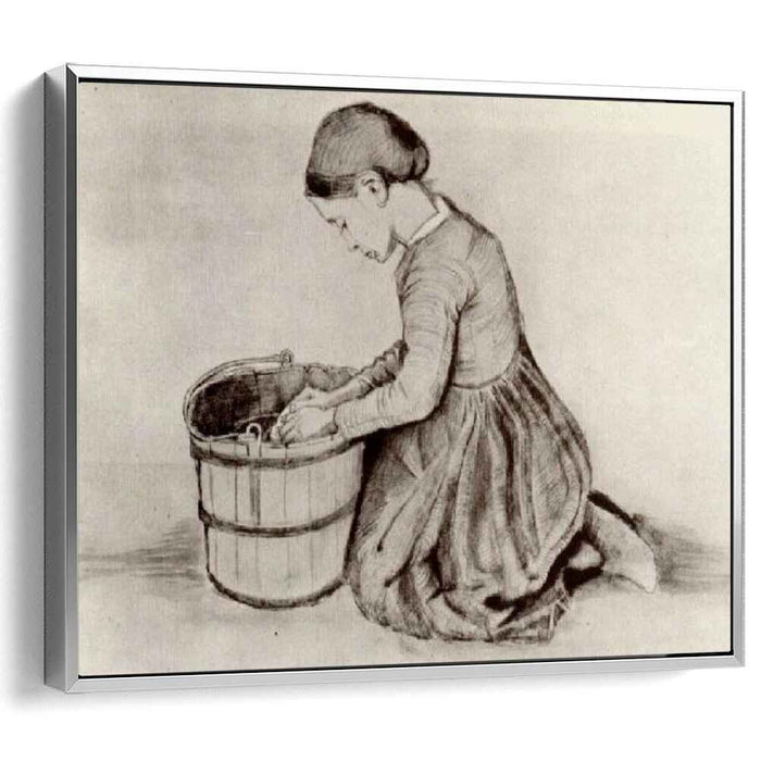 Girl Kneeling in Front of a Bucket (1881) by Vincent van Gogh