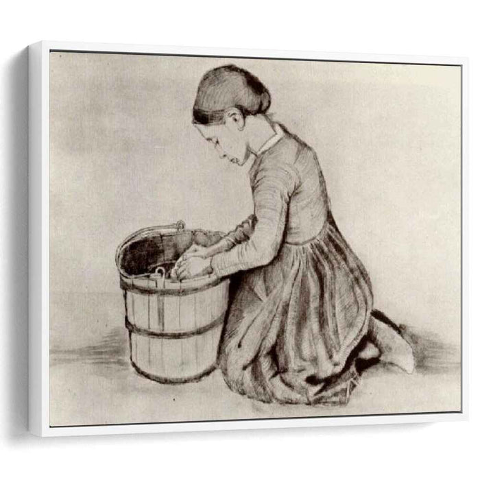Girl Kneeling in Front of a Bucket (1881) by Vincent van Gogh