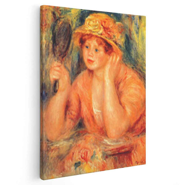 Girl looking into a mirror (1912) by Pierre-Auguste Renoir