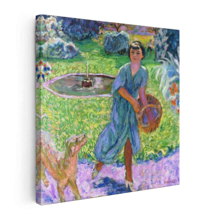 Girl Playing with a Dog (Vivette Terrasse) (1913) by Pierre Bonnard