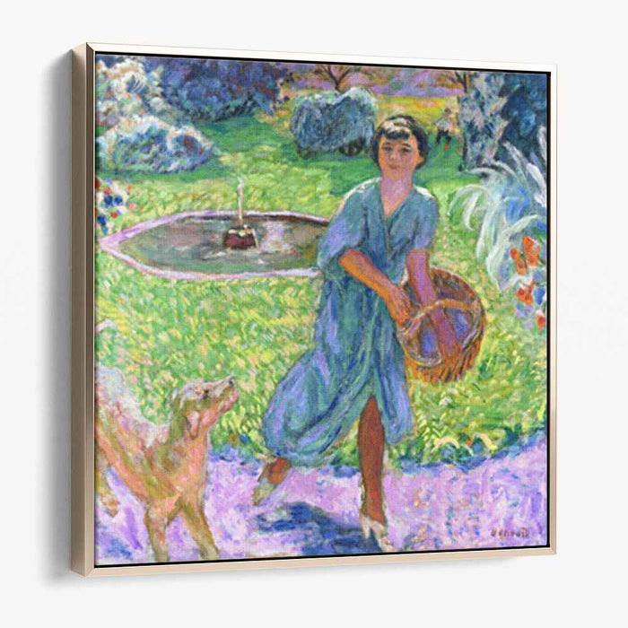 Girl Playing with a Dog (Vivette Terrasse) (1913) by Pierre Bonnard