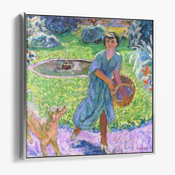 Girl Playing with a Dog (Vivette Terrasse) (1913) by Pierre Bonnard