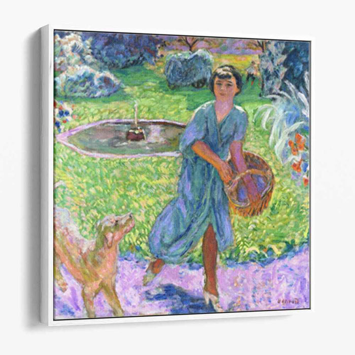 Girl Playing with a Dog (Vivette Terrasse) (1913) by Pierre Bonnard