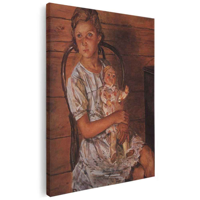 Girl with a Doll (1937) by Kuzma Petrov-Vodkin