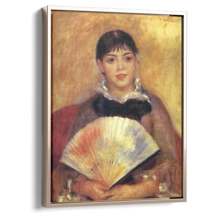 Girl with a Fan ( Alphonsine Fournaise) (1880) by Pierre-Auguste Renoir