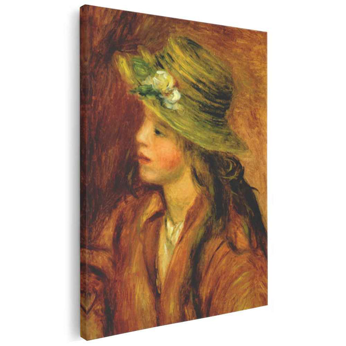 Girl with a straw hat (1908) by Pierre-Auguste Renoir