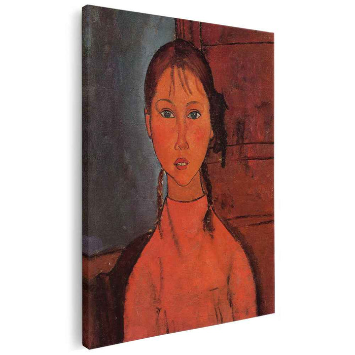 Girl with Pigtails (1918) by Amedeo Modigliani