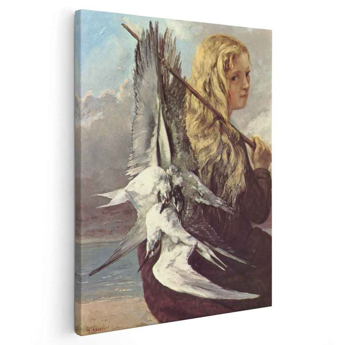 Girl with Seagulls,Trouville by Gustave Courbet