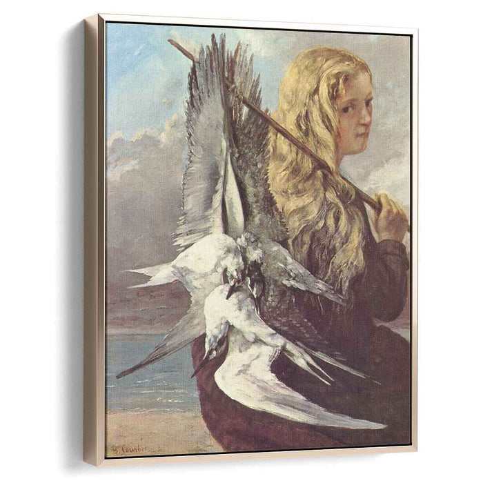 Girl with Seagulls,Trouville by Gustave Courbet
