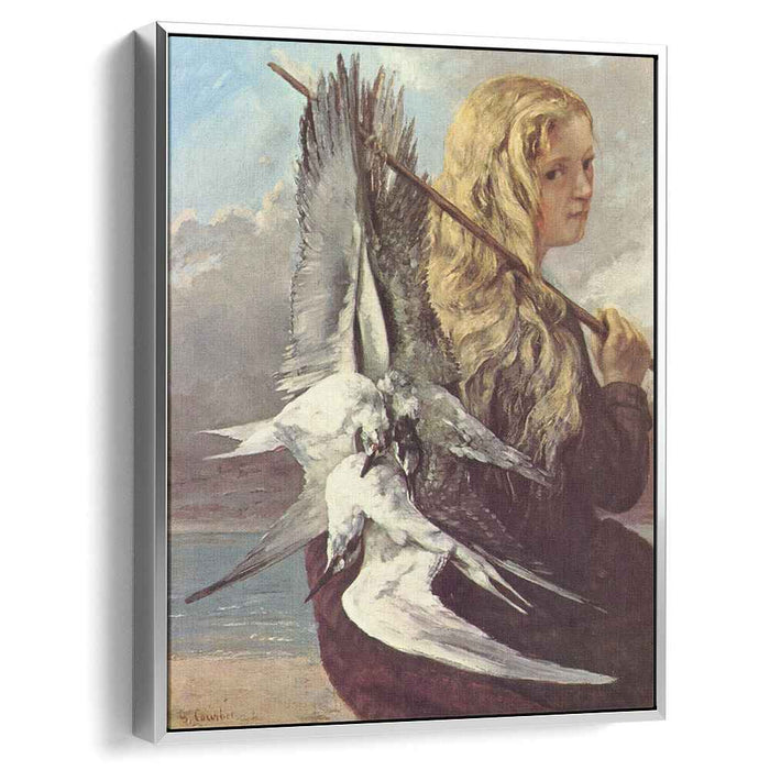 Girl with Seagulls,Trouville by Gustave Courbet