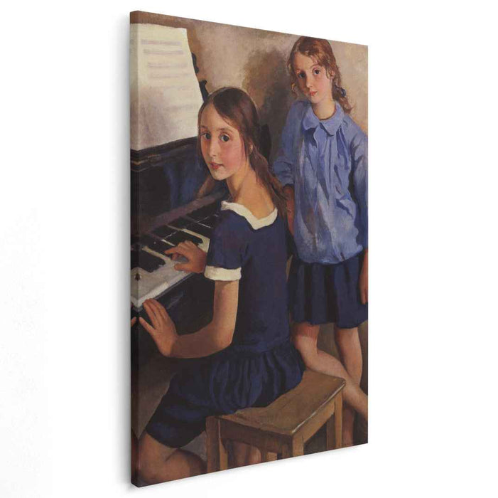 Girls at the piano (1922) by Zinaida Serebriakova