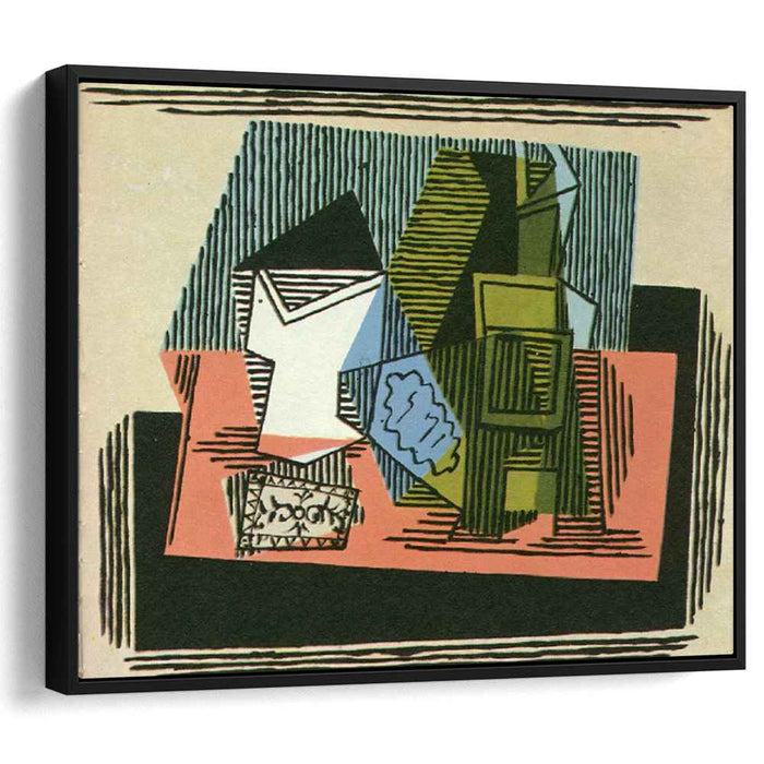 Glass, bottle, packet of tobacco by Pablo Picasso