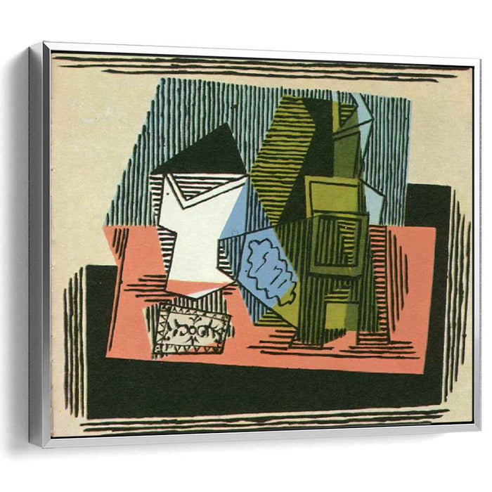 Glass, bottle, packet of tobacco by Pablo Picasso