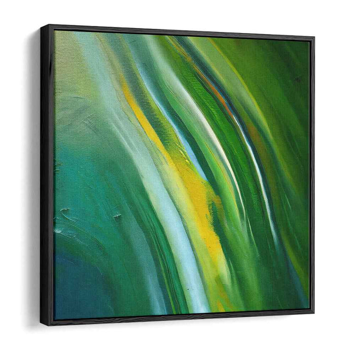 Nature's Flow: Abstract Green and Blue Canvas Art Print