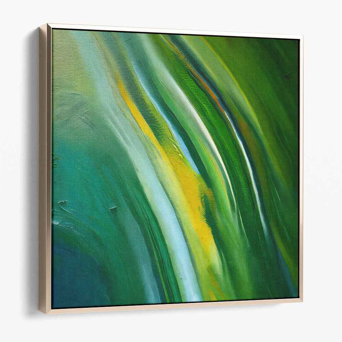 Nature's Flow: Abstract Green and Blue Canvas Art Print