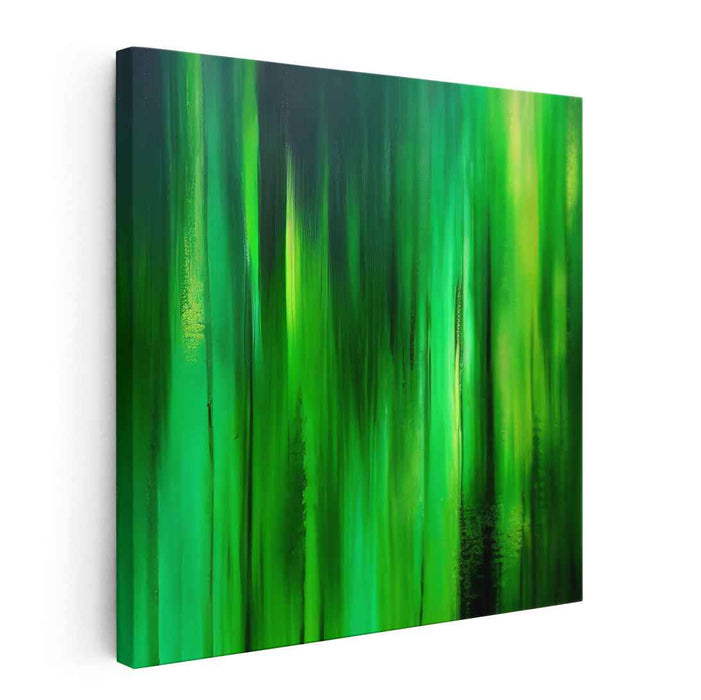 Emerald Veil: Abstract Expressionist Green Canvas Art Print