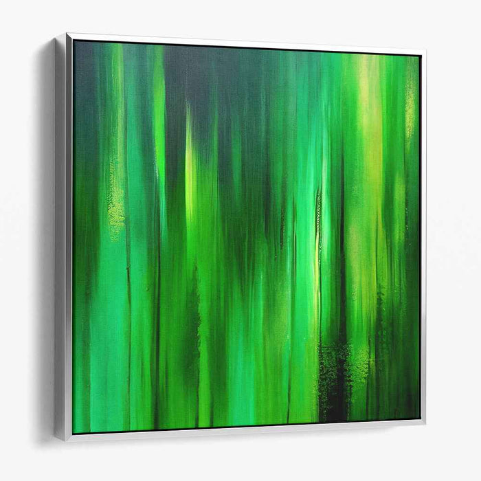 Emerald Veil: Abstract Expressionist Green Canvas Art Print
