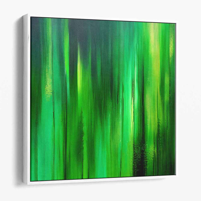 Emerald Veil: Abstract Expressionist Green Canvas Art Print