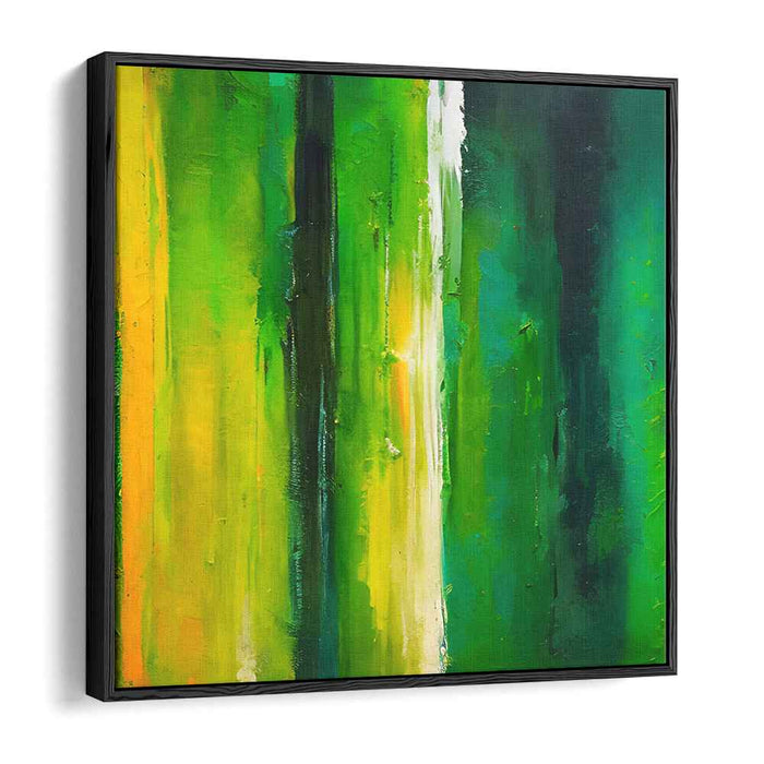 Emerald and Citrus: Vibrant Abstract Expressionist Canvas Art