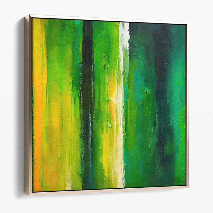 Emerald and Citrus: Vibrant Abstract Expressionist Canvas Art