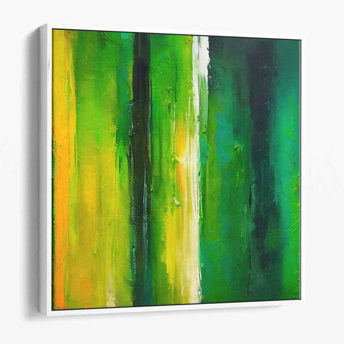 Emerald and Citrus: Vibrant Abstract Expressionist Canvas Art