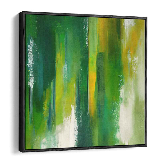 Lime Duality: Abstract Green and Yellow Canvas Art Print