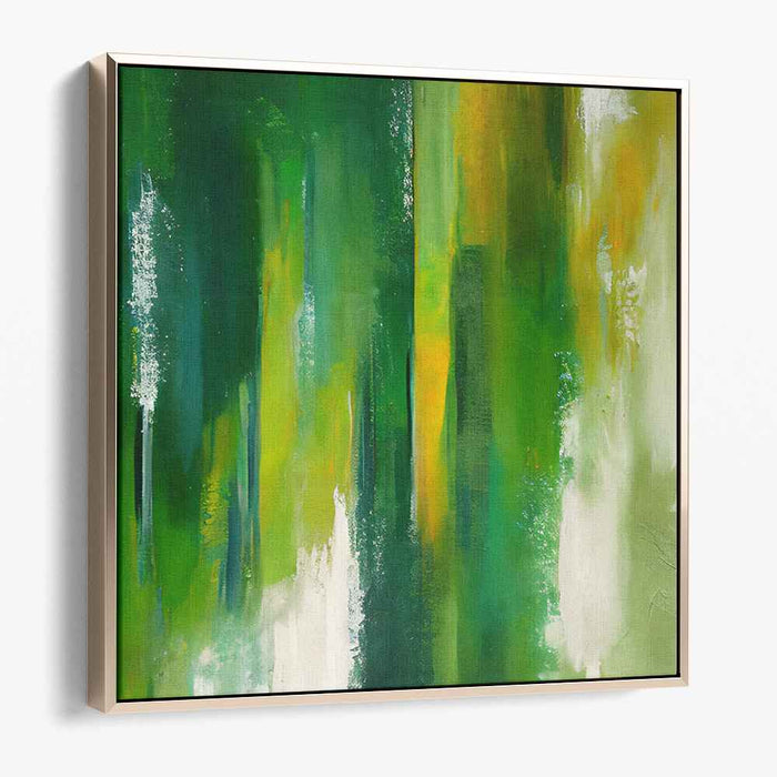 Lime Duality: Abstract Green and Yellow Canvas Art Print