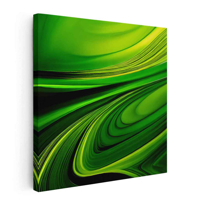 Luminous Emerald Symphony: Abstract Expressionist Digital Art in Vibrant Green