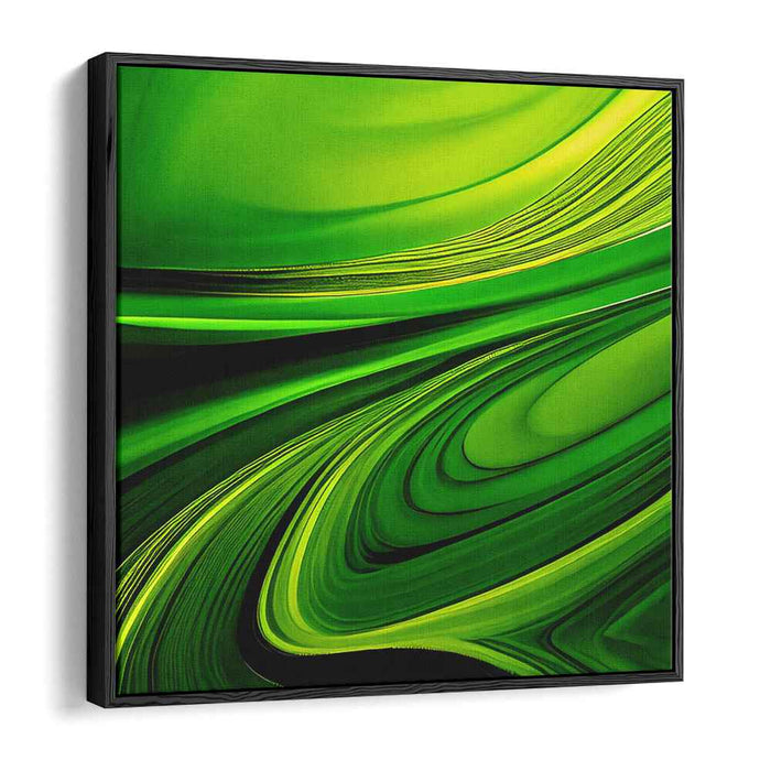 Luminous Emerald Symphony: Abstract Expressionist Digital Art in Vibrant Green