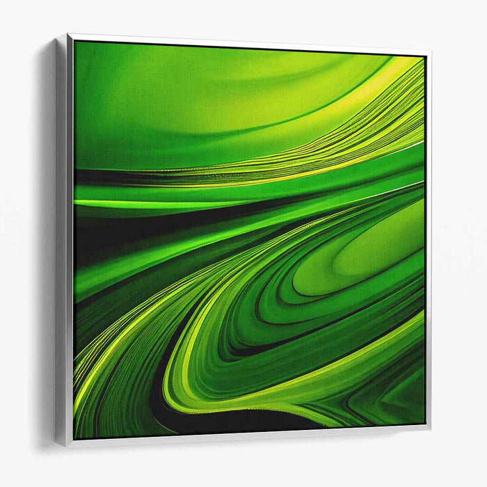Luminous Emerald Symphony: Abstract Expressionist Digital Art in Vibrant Green