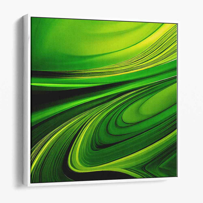 Luminous Emerald Symphony: Abstract Expressionist Digital Art in Vibrant Green