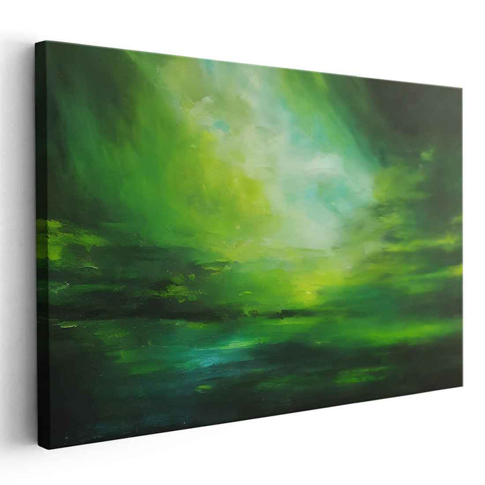 Ethereal Midnight Mirage: Luminous Abstract Landscape Canvas Art