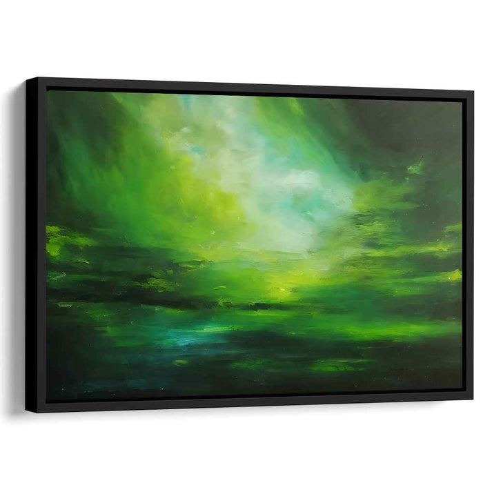 Ethereal Midnight Mirage: Luminous Abstract Landscape Canvas Art
