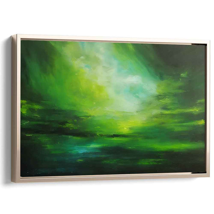 Ethereal Midnight Mirage: Luminous Abstract Landscape Canvas Art