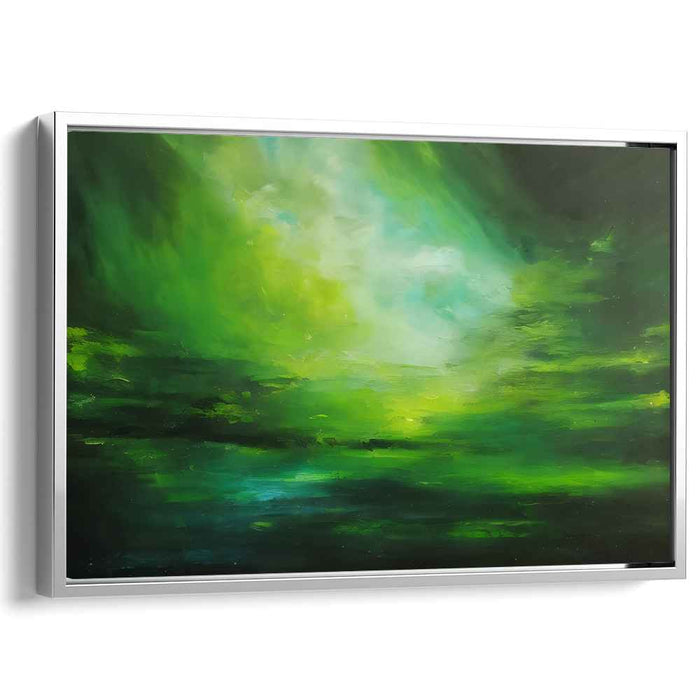 Ethereal Midnight Mirage: Luminous Abstract Landscape Canvas Art