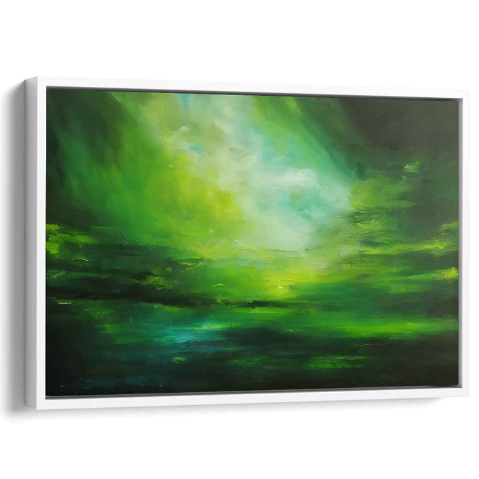 Ethereal Midnight Mirage: Luminous Abstract Landscape Canvas Art