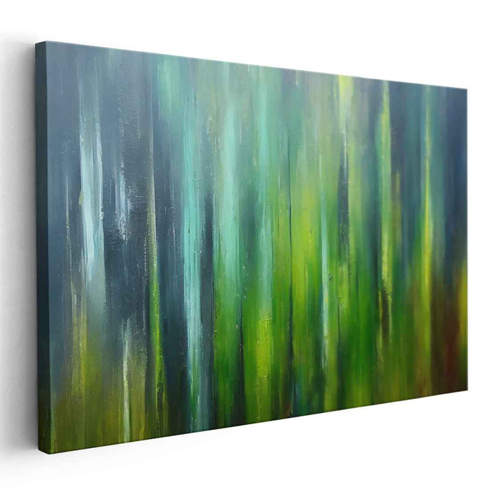 Emerald Cascade Illusion: Abstract Vertical Green Canvas Art Print