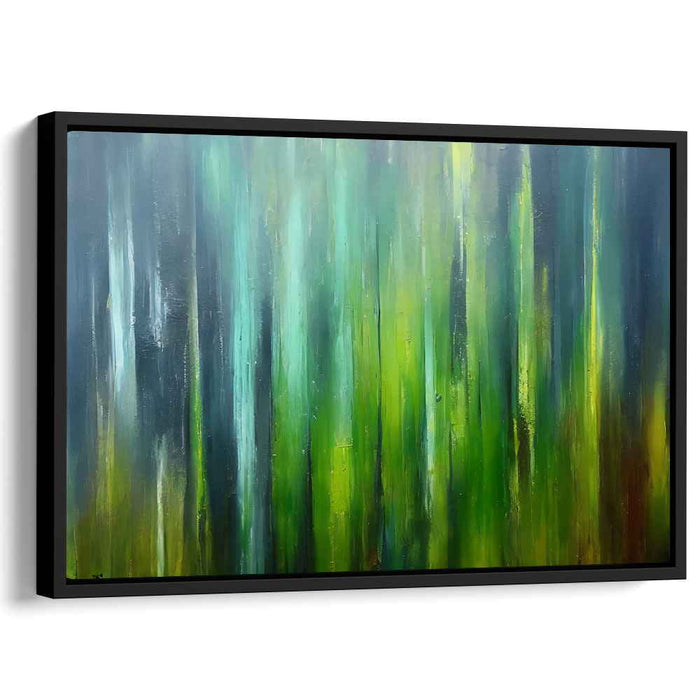 Emerald Cascade Illusion: Abstract Vertical Green Canvas Art Print