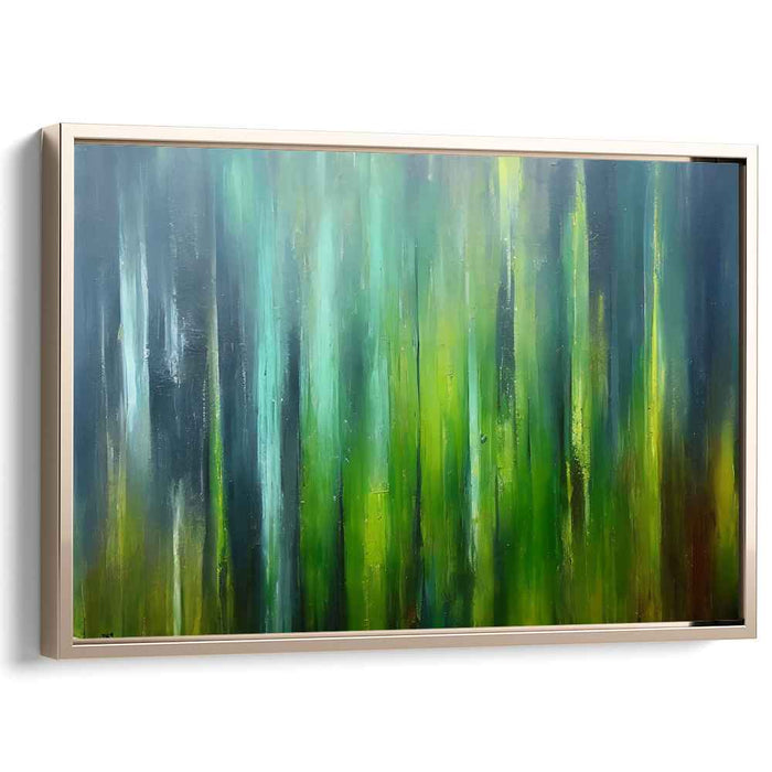 Emerald Cascade Illusion: Abstract Vertical Green Canvas Art Print