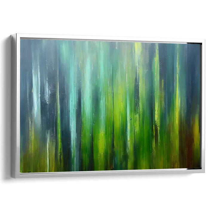 Emerald Cascade Illusion: Abstract Vertical Green Canvas Art Print