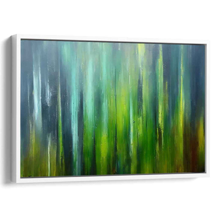 Emerald Cascade Illusion: Abstract Vertical Green Canvas Art Print