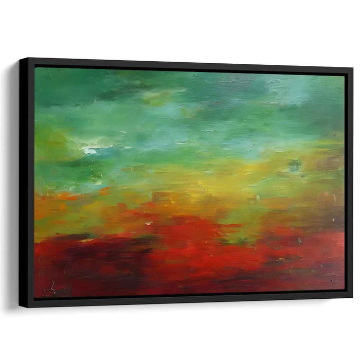 Ethereal Dusk Horizon: Abstract Landscape at Sunset Canvas Art Print