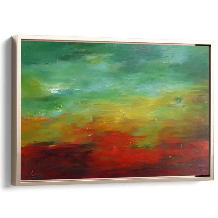 Ethereal Dusk Horizon: Abstract Landscape at Sunset Canvas Art Print