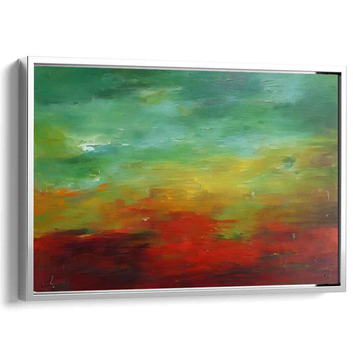 Ethereal Dusk Horizon: Abstract Landscape at Sunset Canvas Art Print