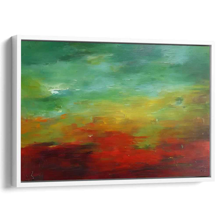 Ethereal Dusk Horizon: Abstract Landscape at Sunset Canvas Art Print
