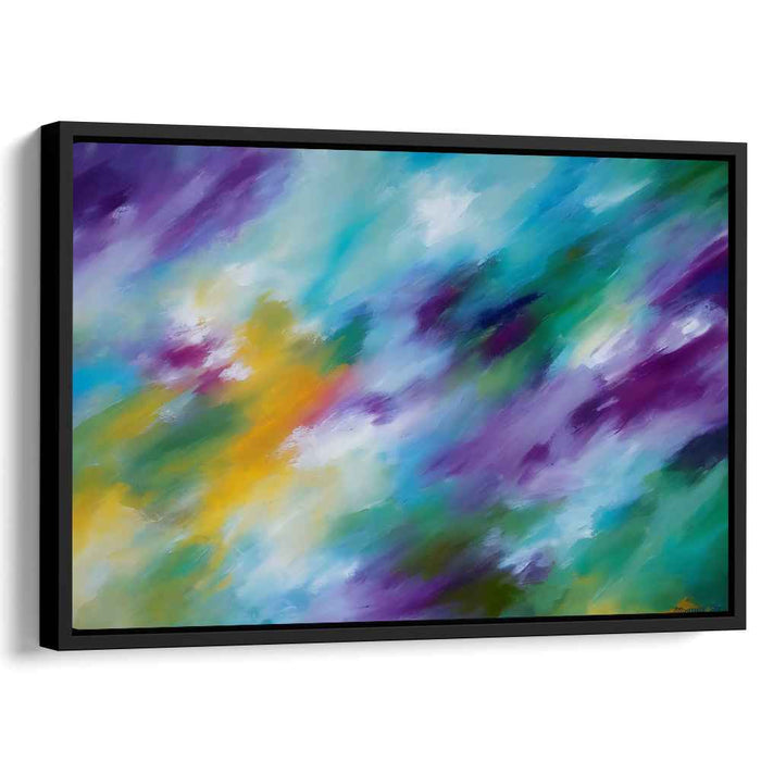 Nebula Emotions: Abstract Expressionist Blue and Purple Canvas Art Print