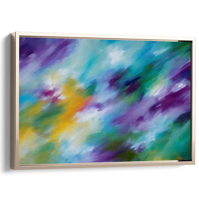 Nebula Emotions: Abstract Expressionist Blue and Purple Canvas Art Print